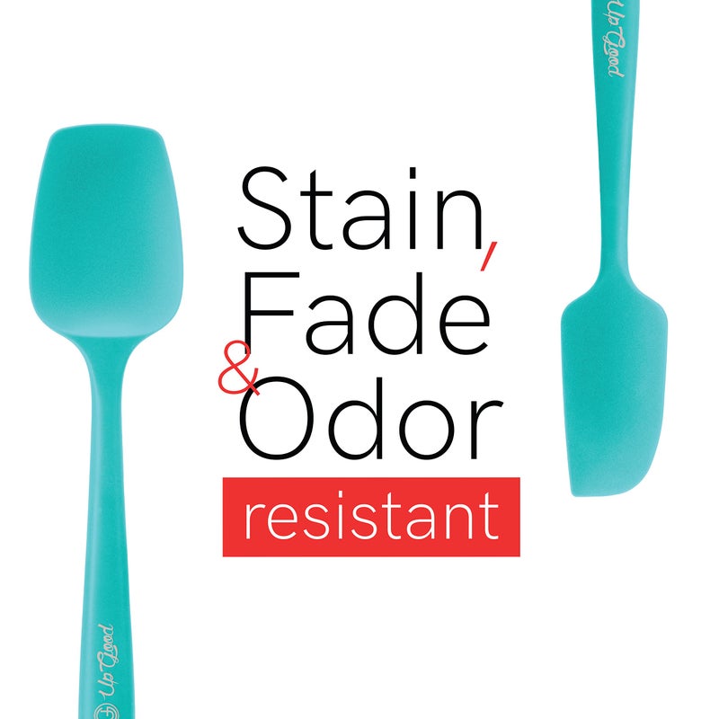 UpGood Silicone Spatula Set 600Â°F - High Heat Resistant Nonstick, Small and Large Kitchen Spatulas - Flexible BPA Free Professional Grade Cookware - Utensils for Cooking, Baking, Mixing(4 Pcs, Teal) - Image 4